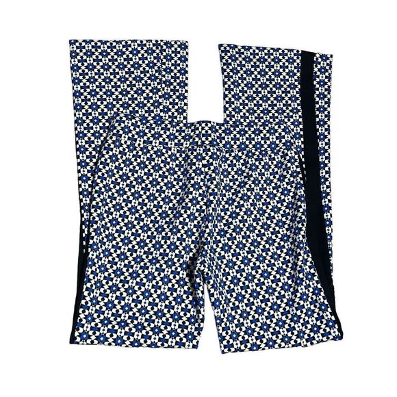 Maeve Geometric Ponte Flare Disco Pants by Anthropologie Blue Print Size XS - Picture 3 of 4
